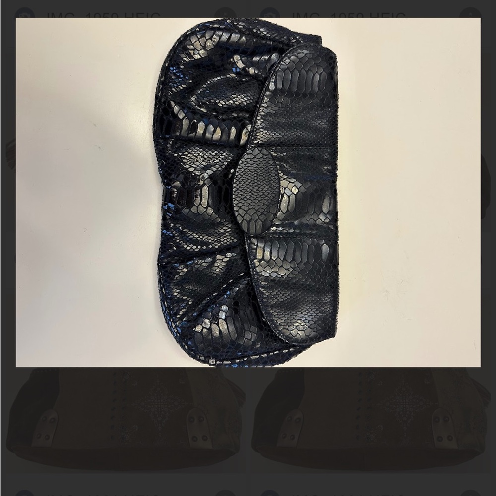 Black Snakeskin Clutch